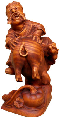 Удача 2007, деревянная статуэтка, вид 2. Резьба по дереву. Сувенирная продукция. Бизнес сувенир. Оригинальный  подарок в традициях народных промыслов Украины. (36 КБ)
