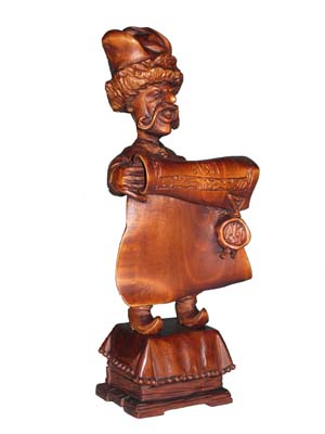 The herald, Wooden sculpture. Souvenir production. Woodcarving. Business a gift. An original souvenir in traditions of national crafts of Ukraine.