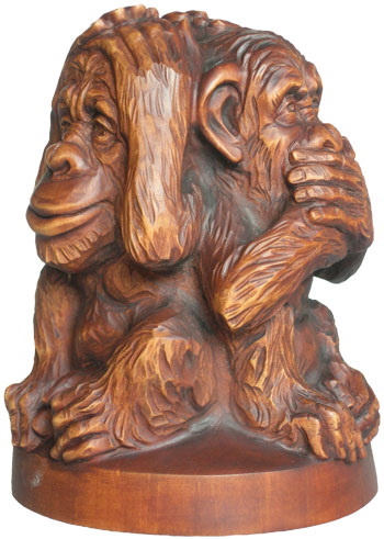 статуетка Три мавпи, деревянная скульптура, вид 1.Резьба по дереву. Бизнес сувенир. Оригинальный  подарок в традициях народных промыслов Украины. Сувенирная продукция. (89,7 КБ)