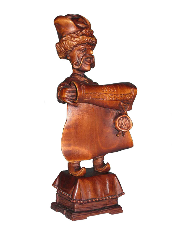 Глашатай, деревянная скульптура. Резьба по дереву. Сувенирная продукция. Бизнес сувенир. Оригинальный  подарок в традициях народных промыслов Украины.
