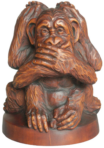 статуетка Три мавпи, деревянная скульптура, вид 2. Дерев'яна скульптура. Різьблення по дереву. Подарунки і сувеніри. (89,7 КБ)