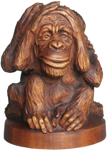 статуетка Три мавпи, деревянная скульптура, вид 3. Подарунки і сувеніри. Дерев'яна скульптура. Різьблення по дереву. (89,7 КБ)